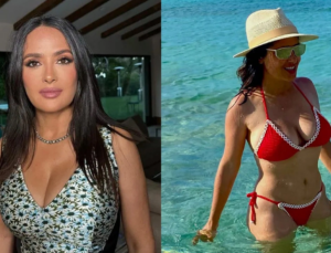Salma Hayek bikinisiyle olay oldu, sere serpe uzandı toplumsal medya yıkıldı